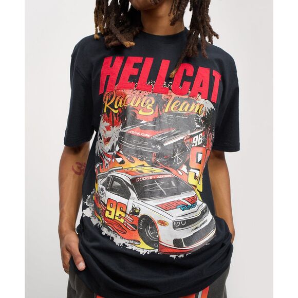 Reason x Dodge Hellcat T-Shirt Men’s Black Racing Team Short Sleeve Tee - Picture 5 of 6